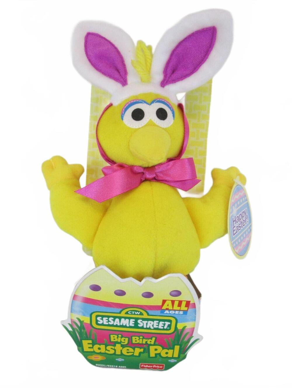 Fisher Price Sesame Street Big Bird Easter Pal Vintage Bunny Plush Soft Toy 1999